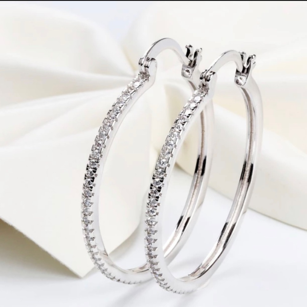 COPY - 925 silver  loop earrings 40 mm